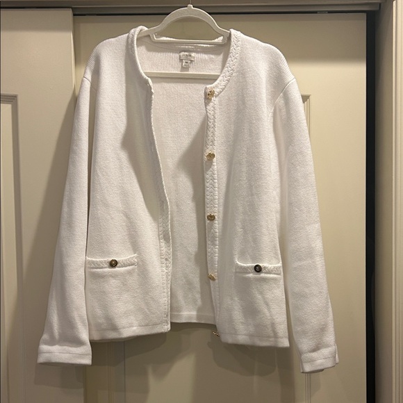 J Crew Factory Cotton lady jacket cardigan sweater - Picture 2 of 6